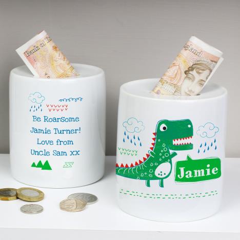 Personalised Dinosaur Ceramic Money Box Extra Image 1